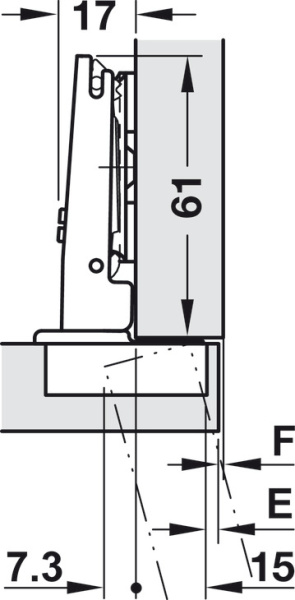 Петля Metalla 510 SM Black, накладная, УО 110°, 48/6, h=14 мм SС